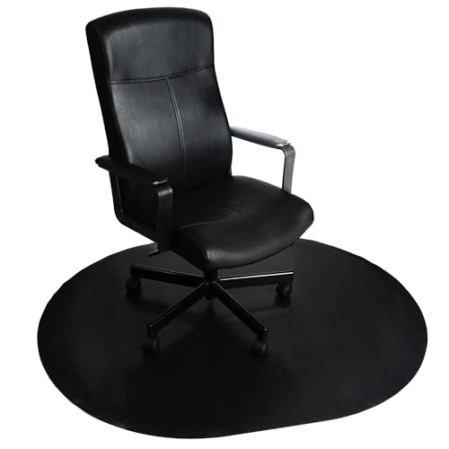 DESKU Super Oval Desk Chair Mat ? Heavy-Duty PVC Mats for Carpet Floor Protection, Black, 46" x 58" Inches, Made in The USA