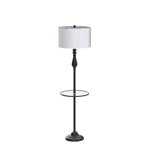 JONATHAN Y JYL3057A Laine 60" Metal/Glass LED Side Table and Floor Lamp Traditional,Transitional for Bedrooms, Living Room, Office, Reading, OilRubbedBronze