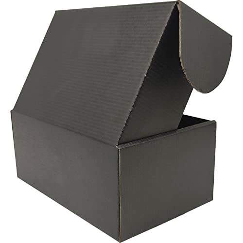 Small Black Shipping Boxes for Small Business Pack of 25-9x6x4 inches Cardboard Corrugated Mailer Boxes for Shipping Packaging Craft Gifts Giving Products