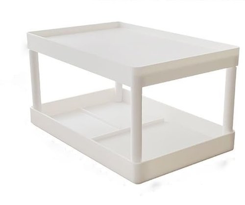 INNOD Olive Desktop Storage Rack Organizer - Double-Layer Kitchen Bathroom Office Dorm Storage Holder for Cosmetics & Stationery