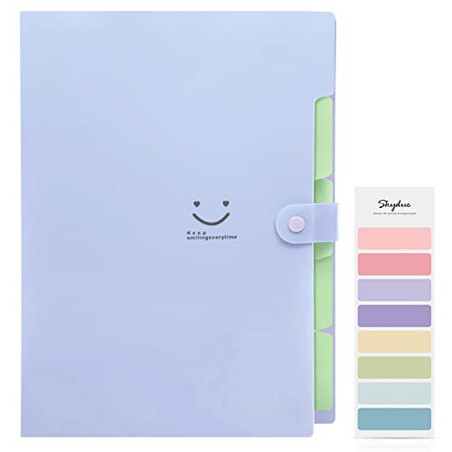 Purple SKYDUE A4 Paper Expanding File Folder Organizer - 5 Pockets, Portable