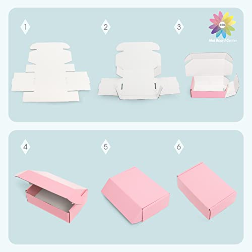 Mat Board Center, Pink Shipping Boxes 10"x8"x3" - 26 Pack Small Cardboard Corrugated Mailer Boxes for Small Business Packaging Mailing Packing Gift