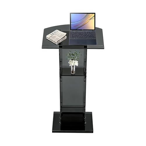 43" Black Translucent Acrylic Podium Stand | GRASS BROOK