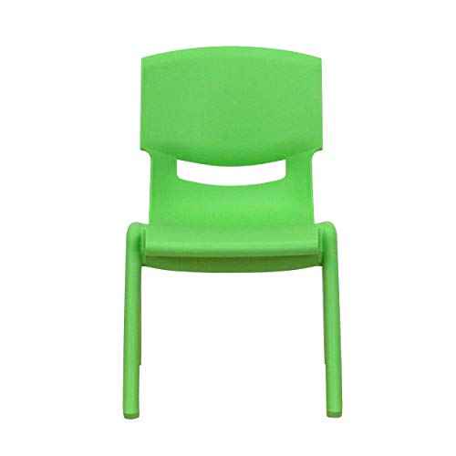 Flash Furniture Green Plastic Stackable School Chair with 10.5'' Seat Height
