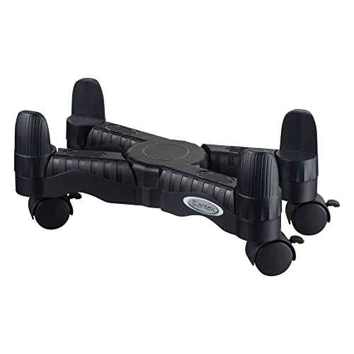 Kantek Mobile CPU Stand with Adjustable Width and Locking Casters, 16-Inch Wide x 7-Inch Deep x 4.8-Inch High (CS200B),Black