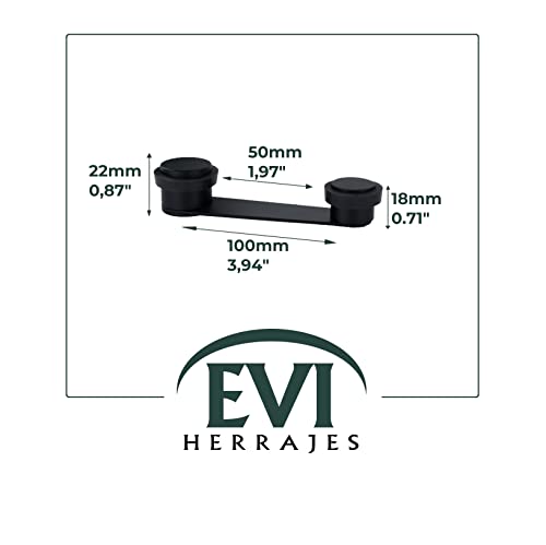 Black Adhesive Door Stopper |with 50mm Thick Door Retainer | Black Rubber | Includes Screw + Plug | Mod. I-164 |EVI