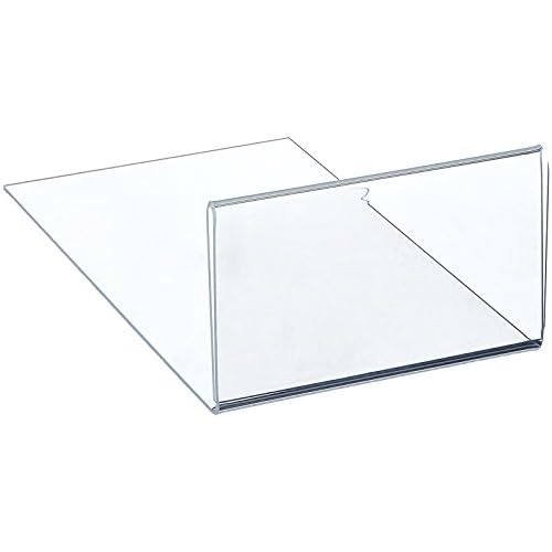 Displays2go Moveable Shelf Label Holder, 5" x 3", Set of 10, Clear Acrylic (SHELF3X5)