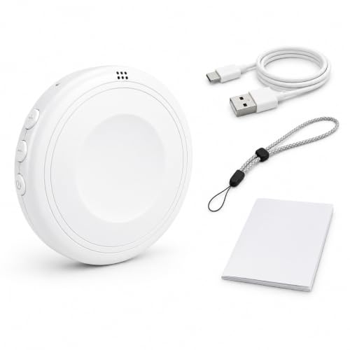 Memlorz White AI Language Translator Device with 165 Languages, Clip-On