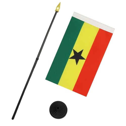 AZ FLAG Ghana Table Flag 4x6 Inches Polyester with Plastic Base - Indoor Decoration