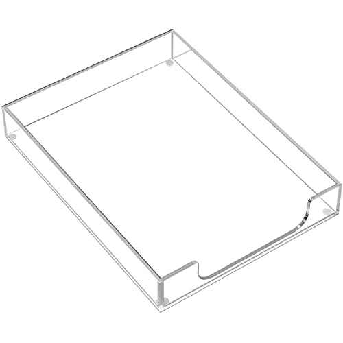 MaxGear Acrylic Letter Tray, Clear Desk Organizer for Papers, Documents, Magazines, Folders, Notebooks, and Stationery ? Multi-Function File Tray and Desktop Organizer for Office, Home, and Workspace