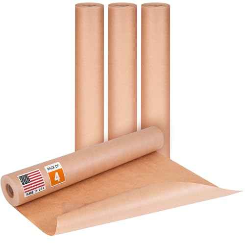 18" x 60 Yards (180 feet) Masking Paper Roll (Pack of 4) - Made in USA General Purpose Kraft Masking Paper for Painting - Painters¡¯ Protection from Splatter and Overspray