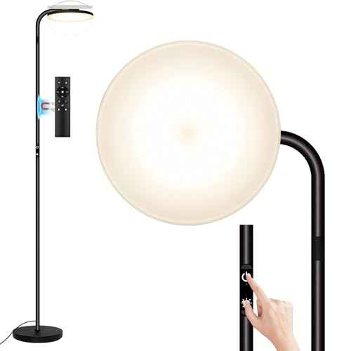 Floor Lamps for Living Room, 36W/2600LM Super Bright LED Floor Lamp with Remote and Touch Control, Stepless Dimmable 69" Tall Standing Lamp with 350¡Æ Rotating Head for Bedroom Office