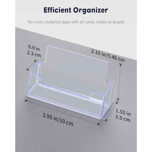 Uniclife 2 Pack Acrylic Business Card Holder for Desk 1 Slot Clear Business Card Display Stand for Men & Women Desktop Business Card Organizer Card Stand for Office Home Exhibition, 60 Card Capacity
