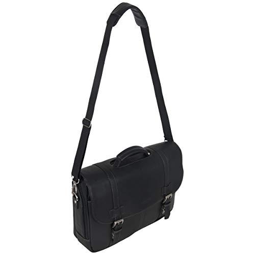 Show Business 16-Inch Colombian Leather Laptop Portfolio Messenger Bag - Kenneth Cole REACTION, Black, One Size