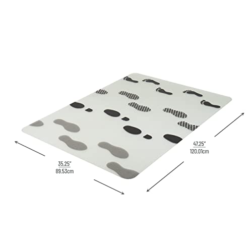 Mind Reader Office Chair Mat for Carpet, Under Desk Protector, Polycarbonate, 35.25" L x 47.25" W x 0.0625" H, Clear with Black Art