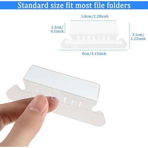 File Folder Tabs, Insertable Plastic Tabs Hanging Folder Tabs,100 Pcs Hanging File Folder Tabs with 200Pcs Inserts for Hanging Folders (Clear)