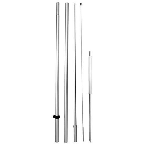 4 Less Co 15 Feet Tall Windless Swooper Flag Pole Hybrid Kit (Pole + Spike) hq15