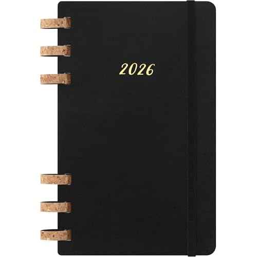 Moleskine Spiral 12 Month 2026 Solar Year Planner, Soft Cover, Large (5" x 8.25"), Black, 200 pages