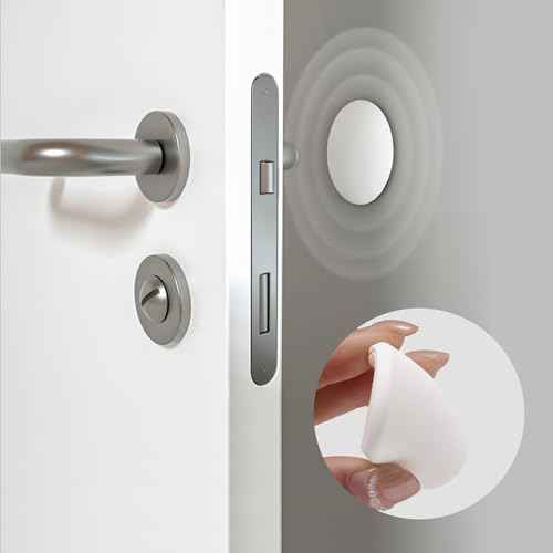 Door Stopper - 1.57" White Door Stoppers for Wall (12 Pack), with Heavy-Duty Adhesive - Wall Protector & Shock-Absorbent Protectors from Door Knobs - Prevents Scratches on Walls & Doors