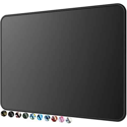 MROCO Mouse Pad [30% Larger] with Anti-fray Stitching, Premium-Textured & Waterproof Computer Mousepad with Non-Slip Rubber Base, Gaming Mouse Mat for Laptop, Office & Home, 8.5 x 11 inch, Black