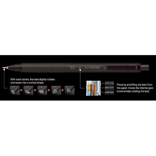 Uni Kuru Toga Metal Mechanical Pencil, Auto Lead Rotation, 0.5mm Fine Point, All-Metal Body, Phantom Grey, M5KH1P.23