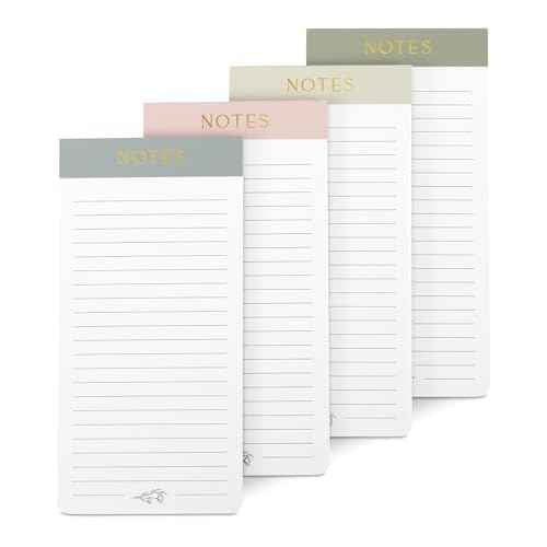 Beautiful Magnetic Notepads for Fridge - Set Of 4 Modern Note Pads With Lined Pages to Easily Write Notes & Make Grocery/Shopping Lists - The Perfect To Do Pad w/ Strong Magnets for Your Refrigerator