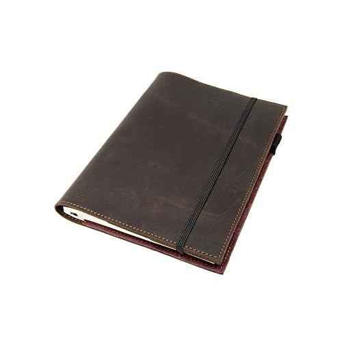 OleksynPrannyk Leather Journal Leuchtturm1917 Medium A5 (5.75"x8.25") Softcover Notebook Travel Journal Cover Distressed Leather Refillable Writing Diary with Elastic Closure (Brown Nut Case)