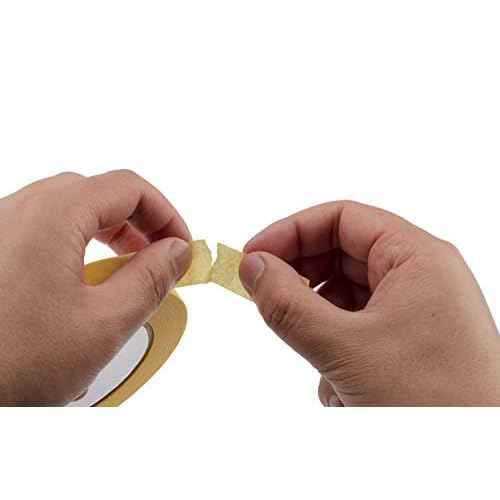 Lichamp 20-Pack Automotive Refinish Masking Tape Yellow 18mm x 55m, Cars Vehicles Auto Body Paint Tape, Automotive Painters Tapes Bulk Set 0.7-inch x 180-foot x 20 Rolls