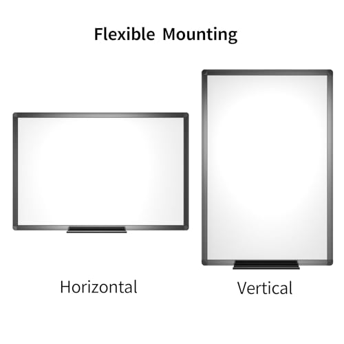 VIZ-PRO Magnetic Dry Erase Whiteboard 36x24 Inches Black Aluminum Frame