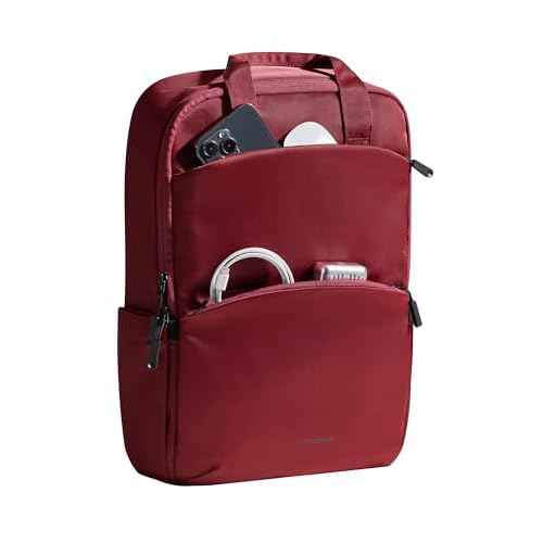 Travel Backpack for Women, 14 Inch Laptop Backpack, Water Resistant College Bookbag, Large Capacity Red Computer Backpacks for Work, Red
