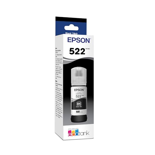 Epson T522120-S EcoTank Ultra-High Capacity Black Ink Bottle Pack of 1 for ET-2720 2800 2803 2840