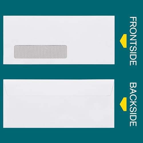 80 Pack #10 Self Seal Window Envelopes with Security Tint, 4-1/8 x 9-1/2 inch, Peel & Seal Closure, Business & Invoice Paper