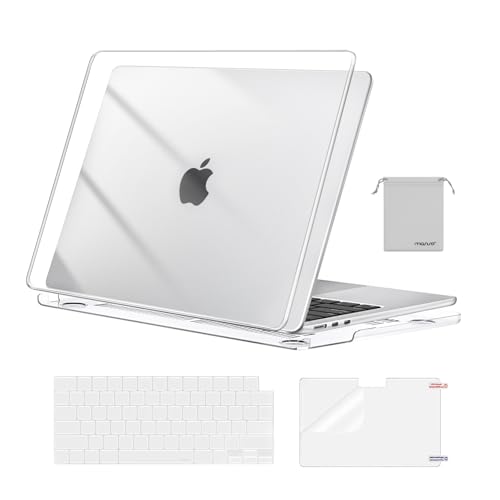 MOSISO Crystal Clear MacBook Air 13 Inch Case Compatible with M2 M3 M4 M5 Models
