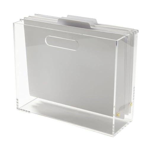 RUSSELL+HAZEL Acrylic File Box Slim, File Organizer, File Organizer for Desk, Clear, 4.5” x 12.25” x 10”