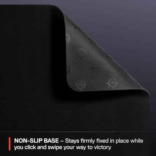 SteelSeries QcK Medium Gaming Mousepad ? Black ? Non-Slip Silicone Rubber Base ? Peak Tracking and Stability ? Optimized for Gaming Sensors ? 320 mm x 270 mm ? FPS, MOBAs, RTS, MMO