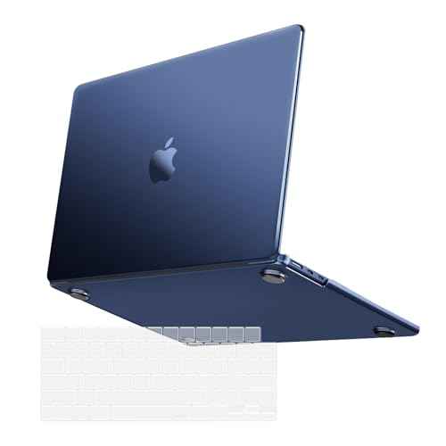 MOSISO Compatible with MacBook Air 13 inch Case 2025 2024 2023 2022 M4 A3240 M3 A3113 M2 A2681,Ultra-Thin Natural Original Color Hard Case&Keyboard Skin for MacBook Air 13.6 inch Case, Midnight Clear