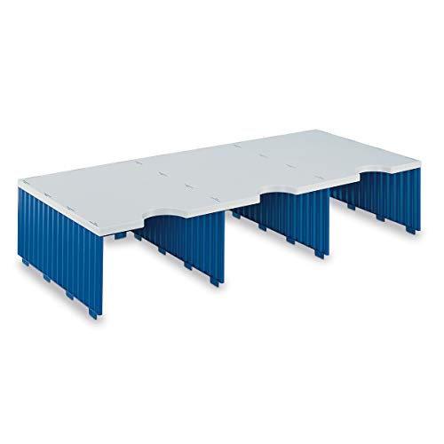 Ultimate Office TierDrop Jumbo 3-Compartment High-Wall (add-on Module) - Sorts Documents, Forms & Mail - Durable Construction Features Expandable, Modular, No-Tool Assembly Design (Gray w/Blue)