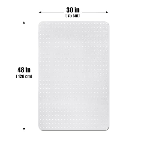 Office Chair Mat for Carpeted Floors, Desk Mats 48"X30" for Rolling Desk on Low Pile Carpets, Small Computer Gaming Plastic Floor Mats for Office Chair on Carpet, Easy Glide Without Curling