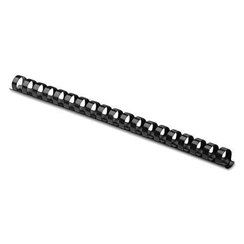 Fellowes 52326 Plastic Binding Combs - Round Back, 1/2 Inches, 90 Sheets, Black, 100 Pack