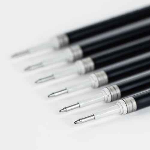 Pentel Refill Ink - For EnerGel Gel Pen, 0.7mm Metal Tip, Medium, Black Ink, Pack of 6 Refills (LR7-6A)