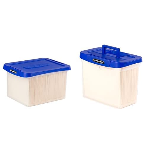 Bankers Box Heavy Duty Plastic File Storage Box Bundle with Hanging Rails, Letter/Legal (2 Pack)