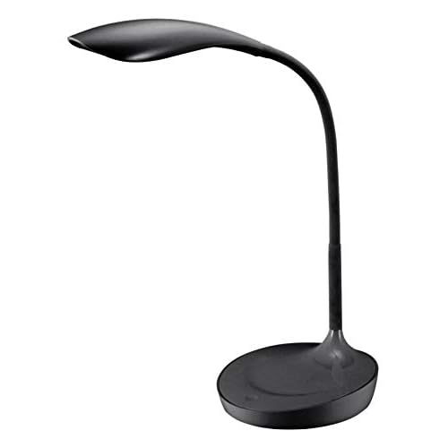 Bostitch Office KT-VLED1502-BLK Gooseneck LED Desk Lamp with USB Charging Port, Dimmable, Black