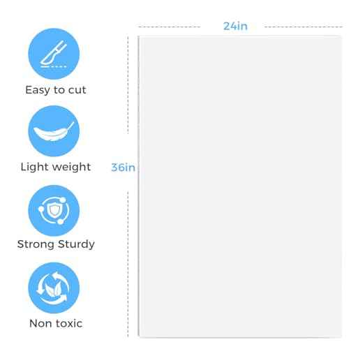 Foam Board 24" x 36" x 3/16" (5mm) - 12 Pack, White Poster Board, Double-Sided, Acid-Free Foam Core Board for Signs, Presentations, Schools, Offices, and Art Projects