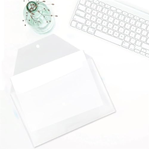 Legal Size Clear Plastic Envelopes with Snap Closure - 3 Pack