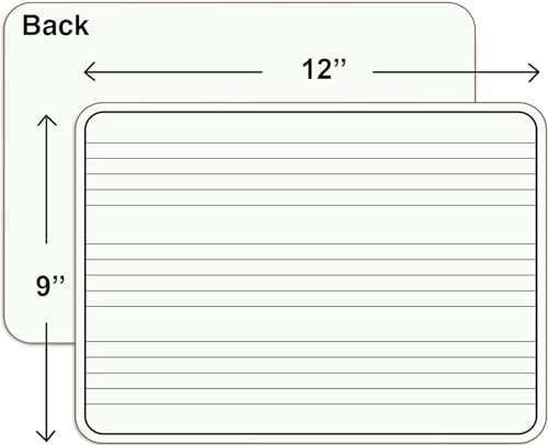 Scribbledo Music Staff Whiteboard - 5 Pack, 9x12 Dry Erase Boards with Erasers