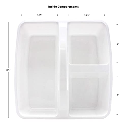 Teacher Created Resources White Portable Plastic Storage Caddy 6-Pack for Classrooms, Kids Room, and Office Organization, 3 Compartments