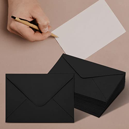 Black 5x7 Envelopes with V-Flap - 50 Pack for Invitations & Photos