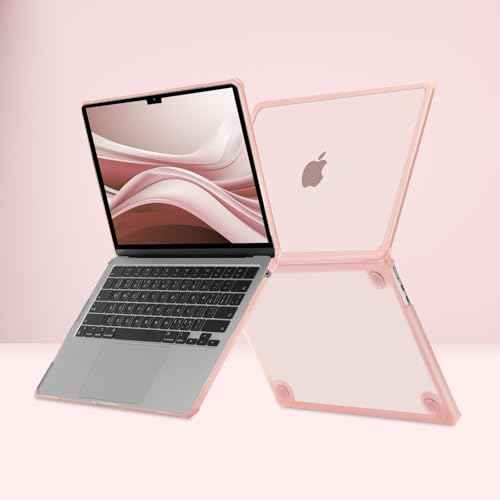 MOSISO Compatible with MacBook Air 13 inch Case 2025 2024 2023 2022 M4 A3240 M3 A3113 M2 A2681,Anti-Cracking Heavy Duty TPU Bumper Hard Case&Keyboard Skin&ScreenFilm for MacBook Air 13.6, Pink