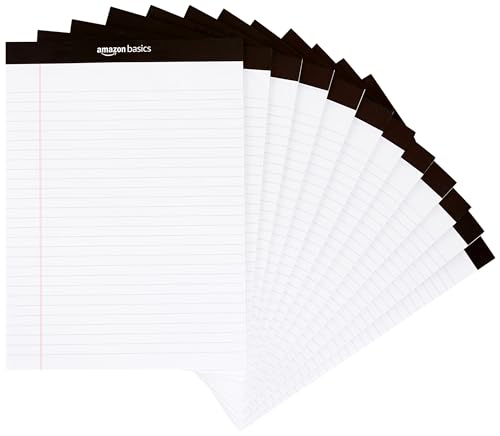 White Wide Ruled Notepads 12-Pack - 8.5 x 11.75 Inches Office & School Use