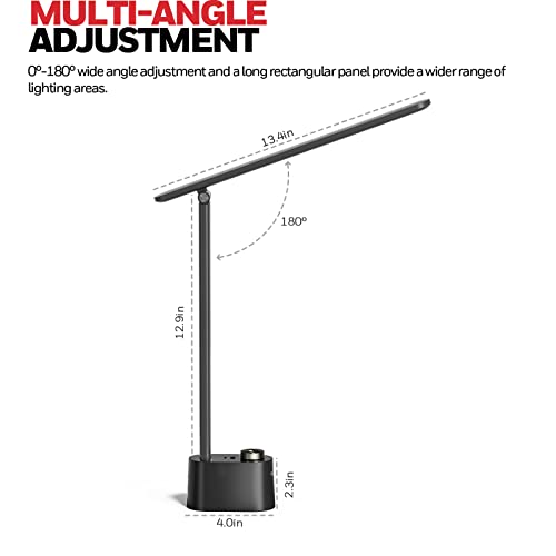 Honeywell HWT-H01 LED Desk Lamp Black, Foldable & Dimmable with USB Charging
